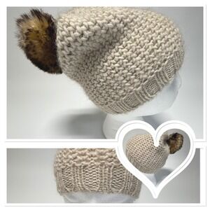 Fratelli Talli Alpaca Wool Knit Pom Beanie | Made in Italy | Cream